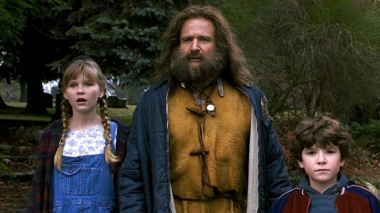 Robin Williams, Kirsten Dunst y Bradley Pierce en 'Jumanji'