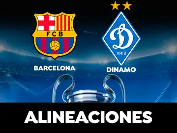 Alineación del Barcelona hoy ante el Dinamo de Kiev en el partido de la Champions League Alineación del Barcelona hoy ante el Dinamo de Kiev en el partido de la Champions League