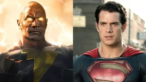 Dwayne Johnson cómo Black Adam y Henry Cavill como Superman Dwayne Johnson cómo Black Adam y Henry Cavill como Superman
