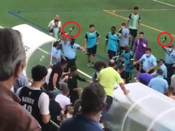 Batalla campal en un partido en Portugal con 10 disparos al aire y un futbolista encañonado