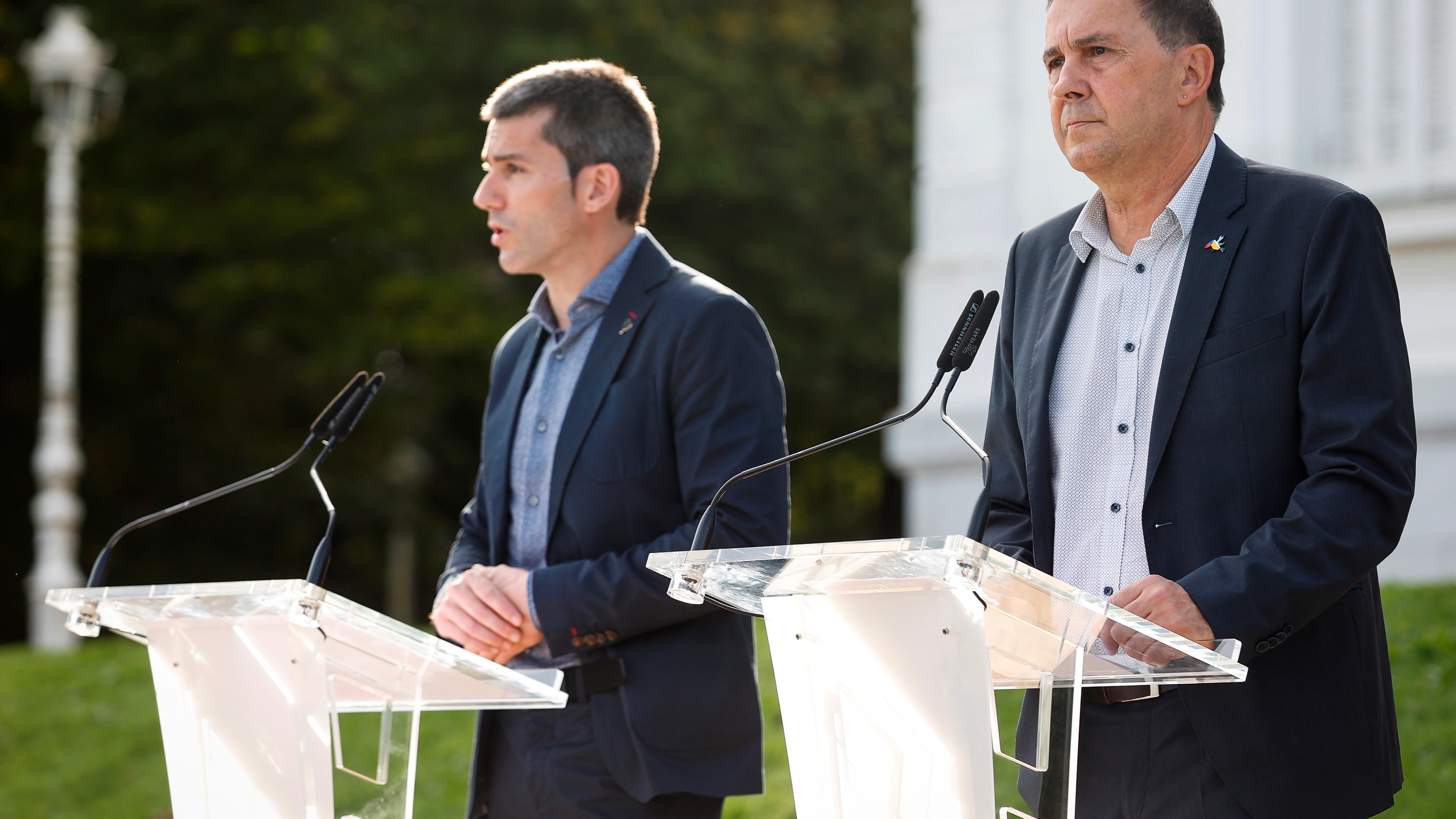El coordinador general de EH Bildu, Arnaldo Otegi, y el secretario general de Sortu, Arkaitz Rodríguez El coordinador general de EH Bildu, Arnaldo Otegi, y el secretario general de Sortu, Arkaitz Rodríguez