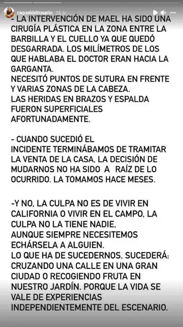 Raquel del Rosario aclara las dudas de sus seguidores Raquel del Rosario aclara las dudas de sus seguidores