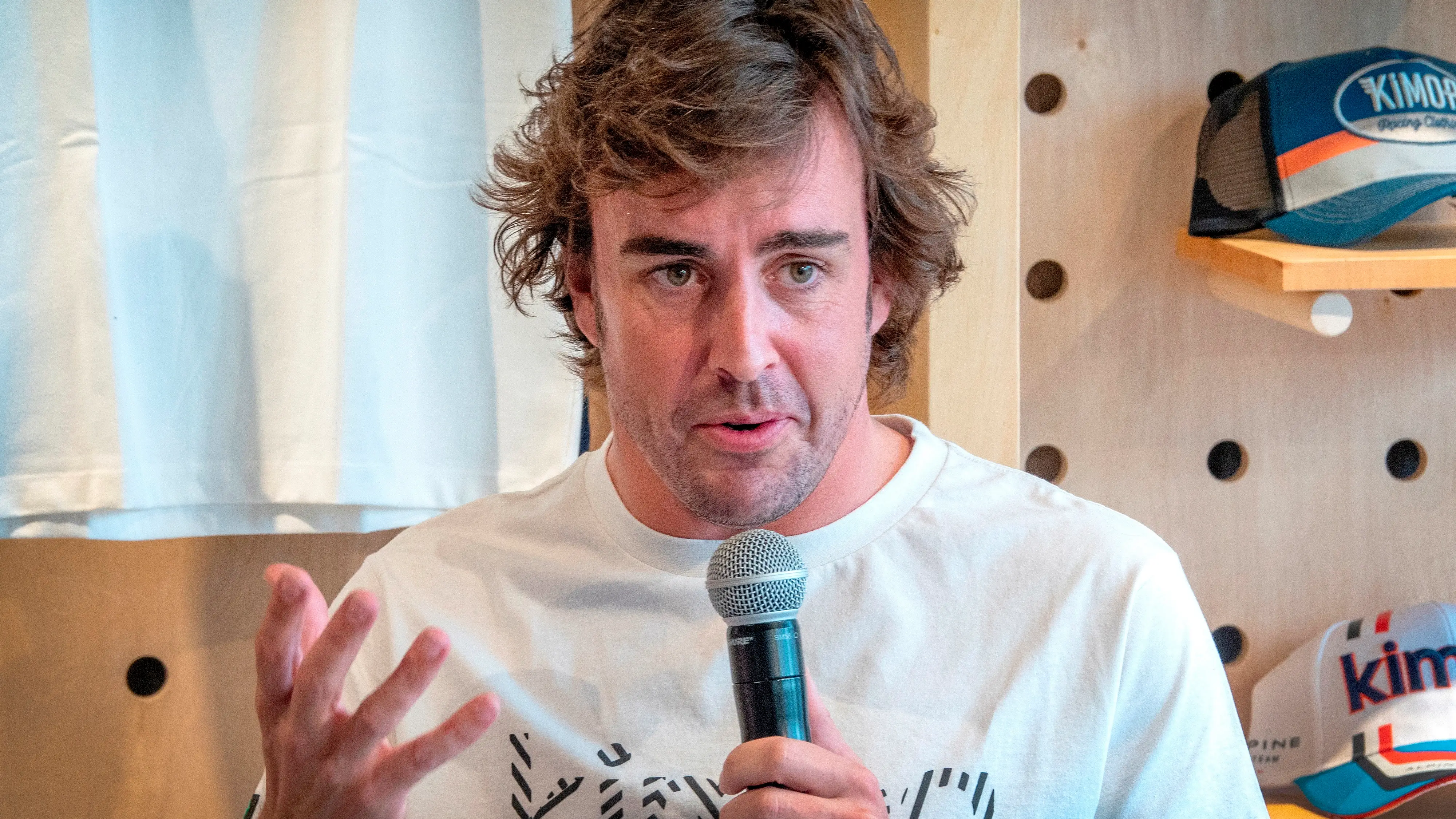 Fernando Alonso, en un acto en Miami Fernando Alonso, en un acto en Miami