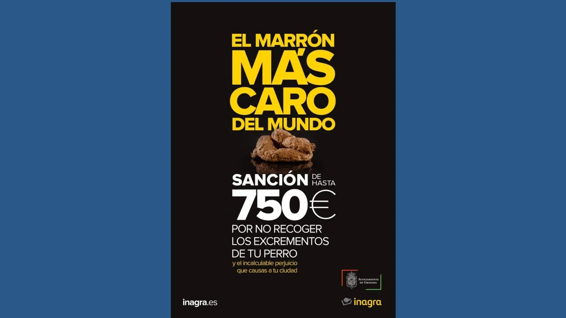 &#39;El marrón más caro del mundo&#39;, así recuerda el Ayuntamiento de Granada que no recoger la caca de tu perro te puede costar 750 euros