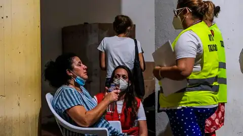 Imagen de los evacuados por el volcán de La Palma Imagen de los evacuados por el volcán de La Palma