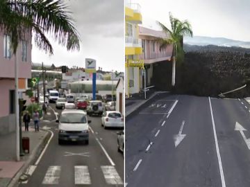 Así es el antes y el después del volcán de La Palma del barrio de La Laguna