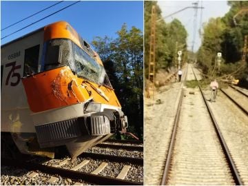 Doce heridos tras chocar un tren contra un árbol en Girona