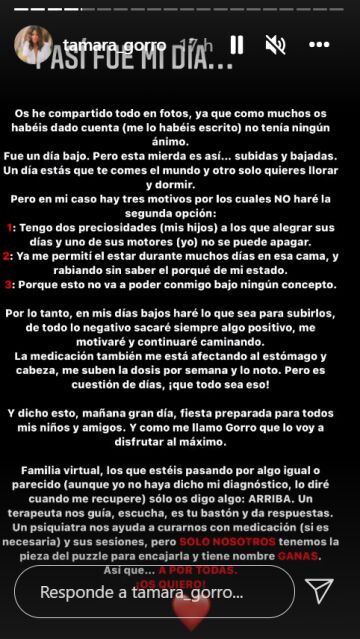 Tamara Gorro en Instagram