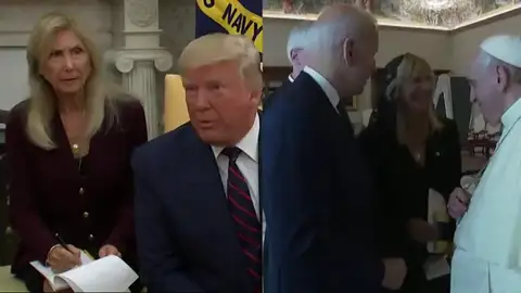 La opuesta reacción de la traductora de la Casa Blanca trabajando con Joe Biden y Donald Trump La opuesta reacción de la traductora de la Casa Blanca trabajando con Joe Biden y Donald Trump