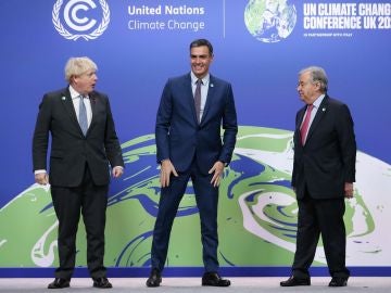 El presidente del Gobierno, Pedro Sánchez, a su llegada a la Cumbre del Clima de Glasgow.