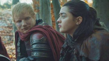 Ed Sheeran y Maisie Williams en 'Juego de Tronos'