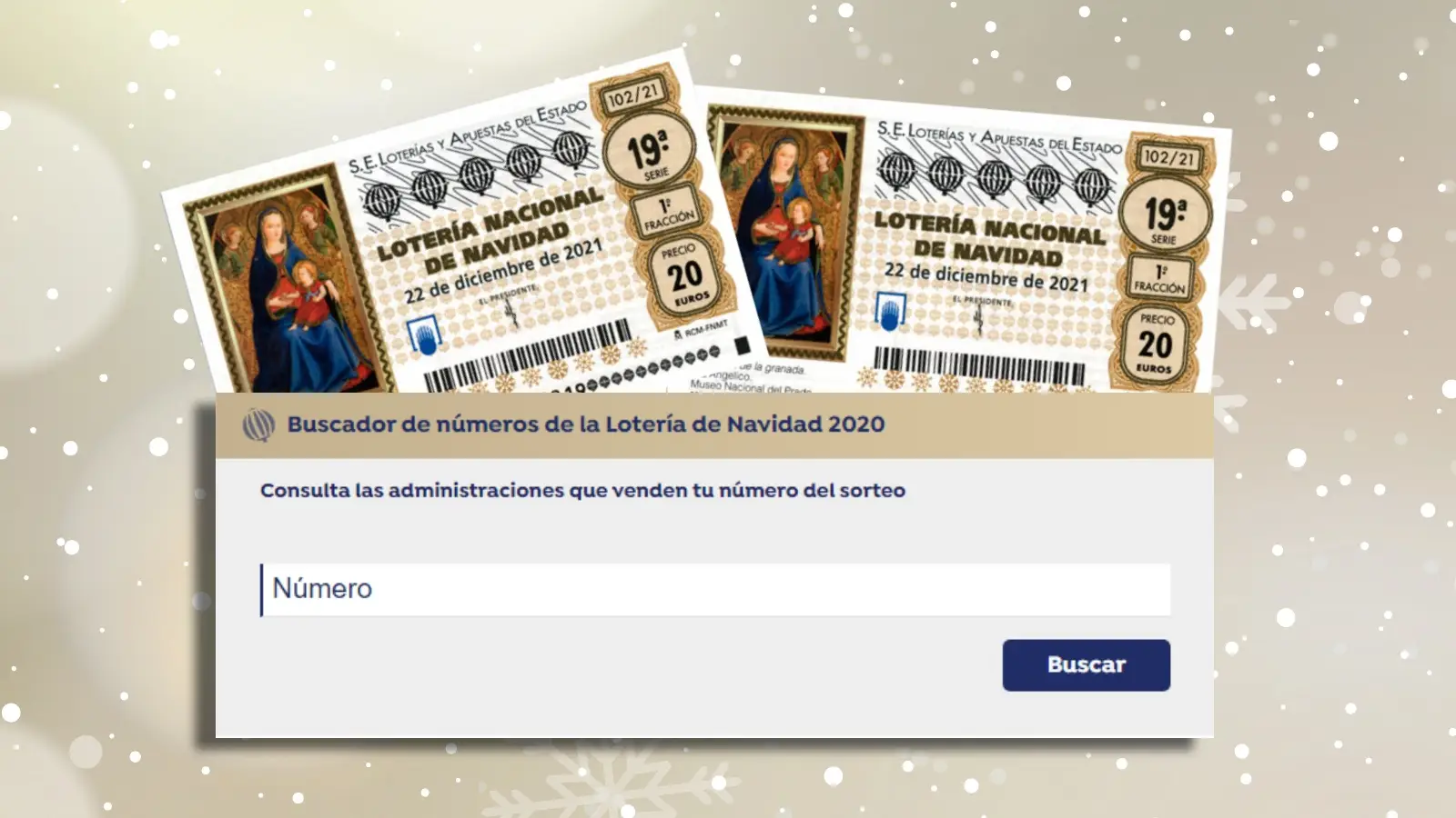 Buscar n&uacute;mero de la Loter&iacute;a de Navidad 2021