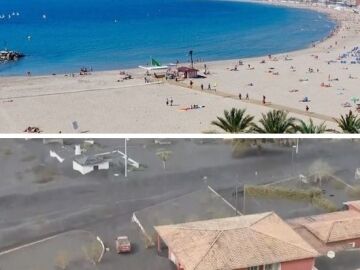 La ceniza de La Palma, comparada con la arena de la playa de Poniente de Benidorm