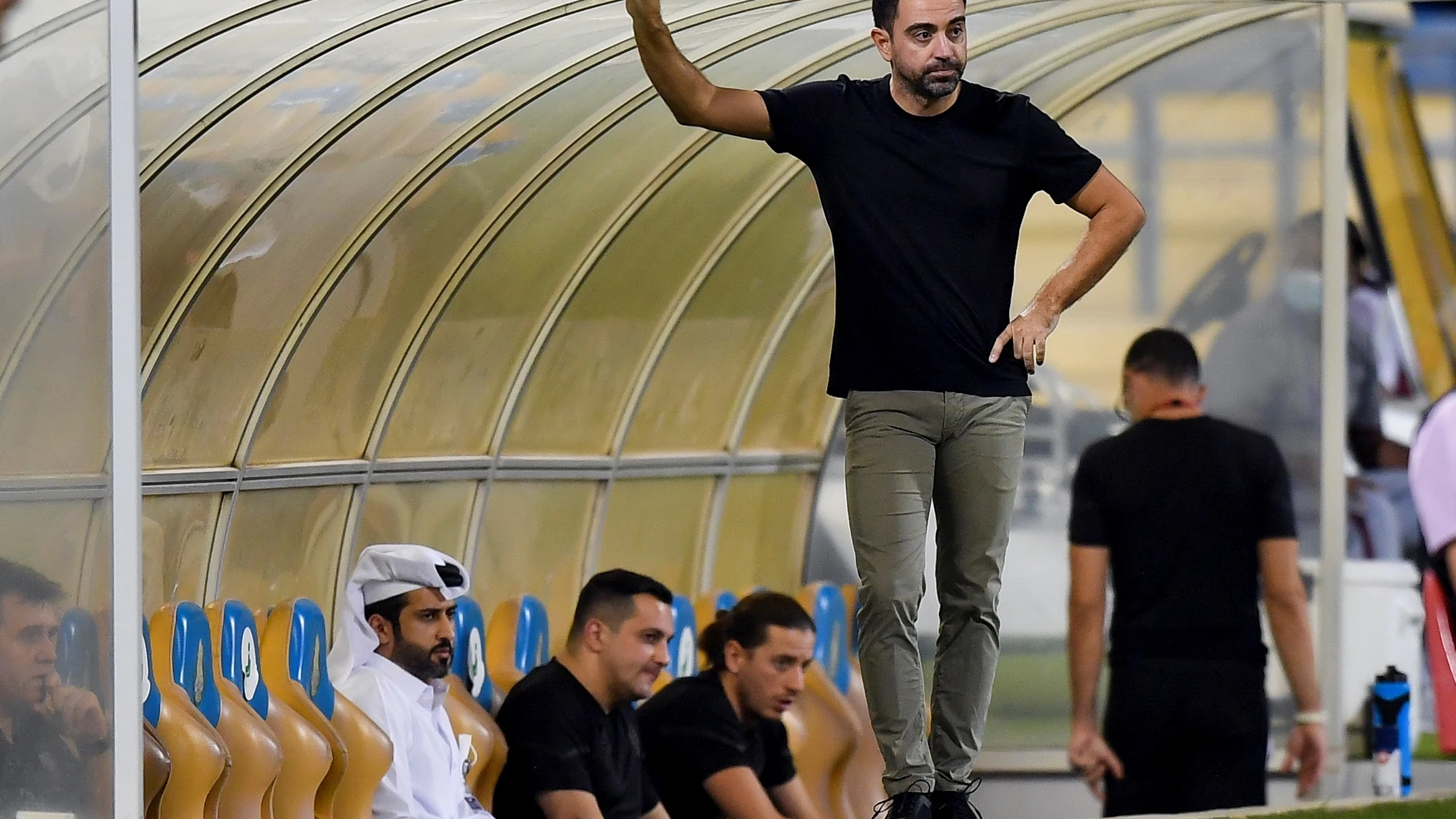 Xavi durante un partido