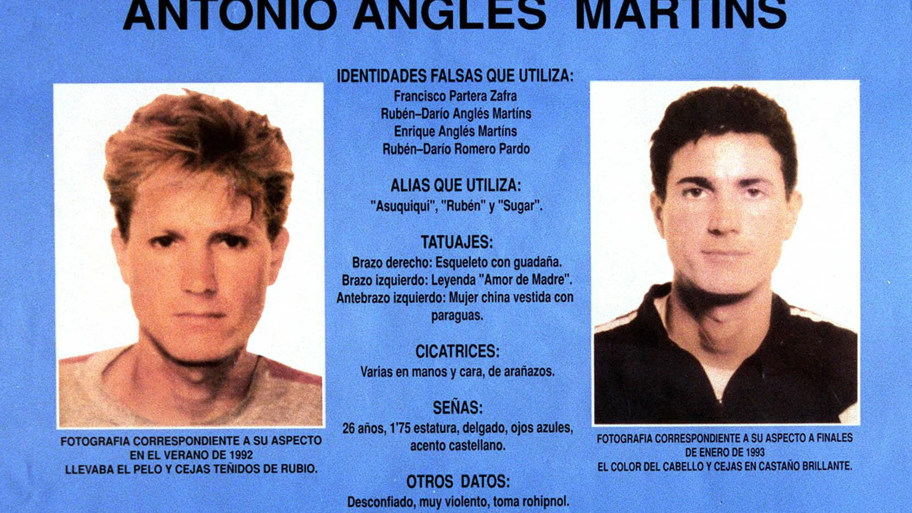 Activan la búsqueda internacional de Antonio Anglés, el principal sospechoso del triple crimen de Alcàsser Activan la búsqueda internacional de Antonio Anglés, el principal sospechoso del triple crimen de Alcàsser
