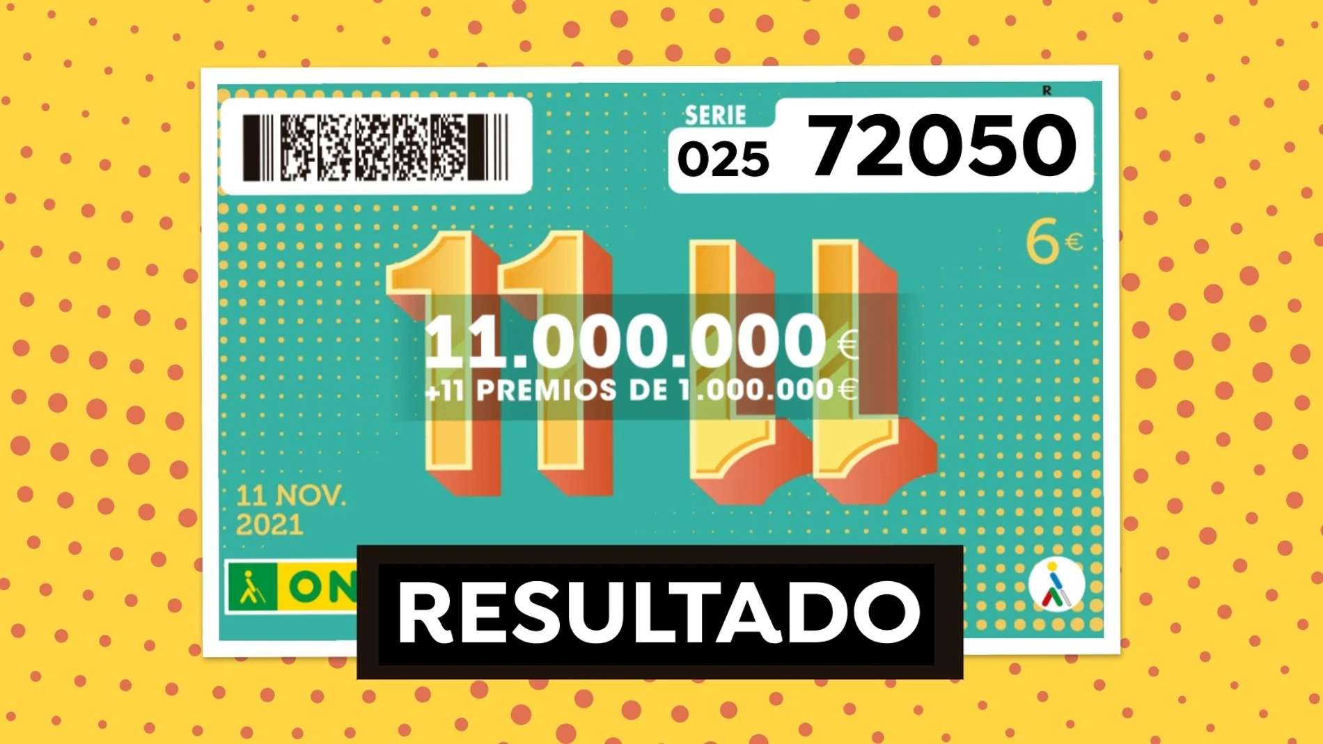 ONCE hoy: Comprobar cupón de la lotería 11 del 11, resultado y sorteo en directo
