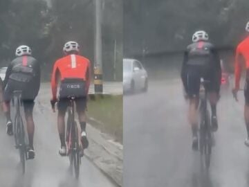 El tremendo susto del ciclista Egan Bernal con un conductor mientras entrenaba en bici