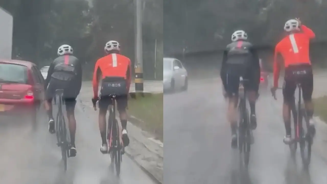 El tremendo susto del ciclista Egan Bernal con un conductor mientras entrenaba en bici El tremendo susto del ciclista Egan Bernal con un conductor mientras entrenaba en bici