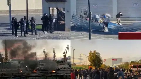 Barricadas en la huelga del metal Barricadas en la huelga del metal