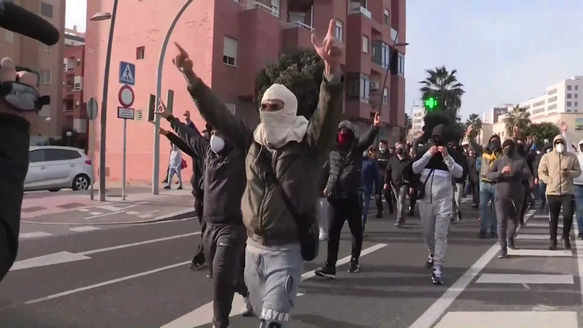 Protestas durante la huelga del metal de Cádiz