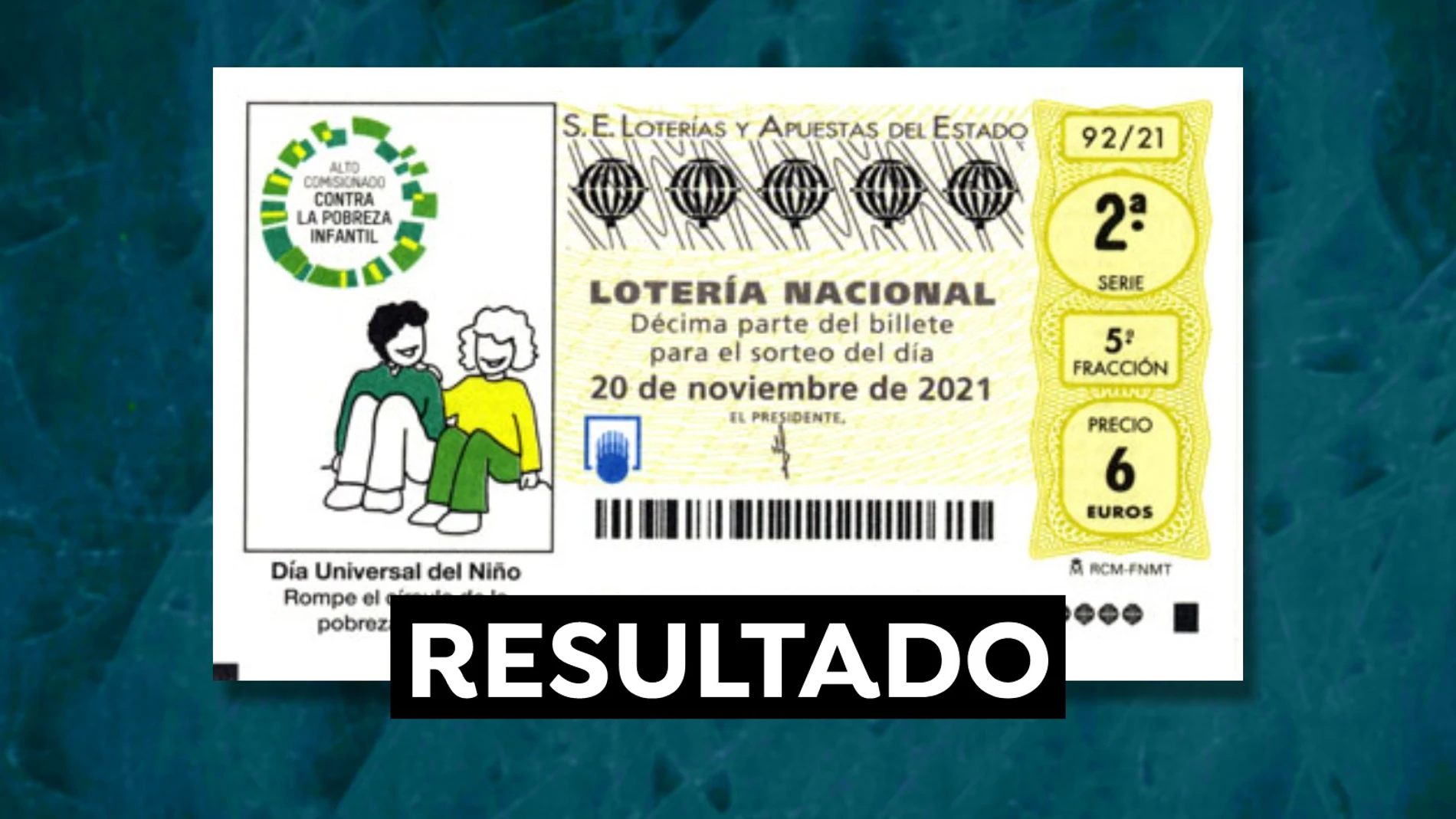 Sorteo Lotería Nacional hoy 20 de noviembre, en directo