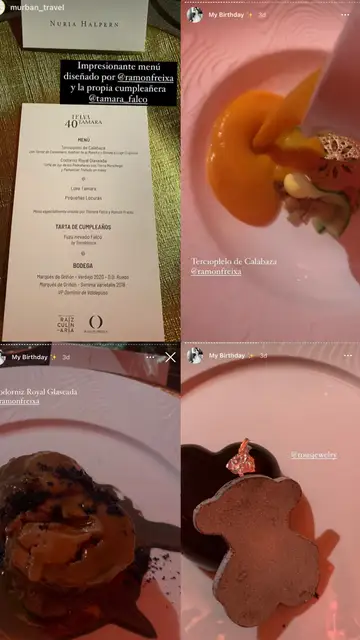 Menú de la fiesta de Tamara Falcó Tamara Falcó