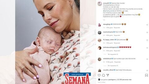 Soraya Arnelas muestra el rostro de su hija Olivia