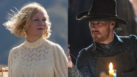 Kirsten Dunst y Benedict Cumberbatch en 'El poder del perro' Kirsten Dunst y Benedict Cumberbatch en 'El poder del perro'