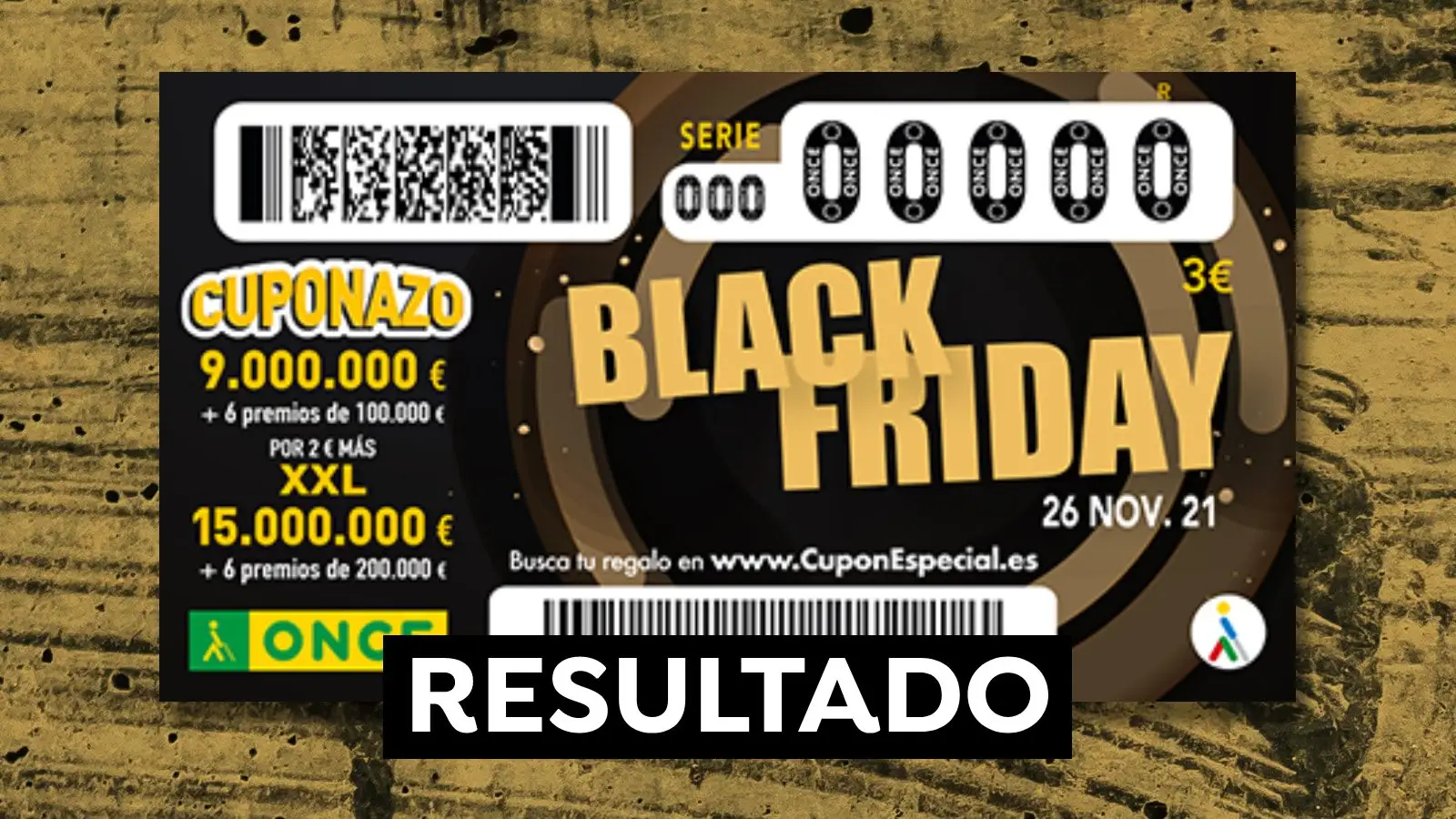 Sorteo del Cuponazo Black Friday de la ONCE hoy 26 de noviembre, en directo