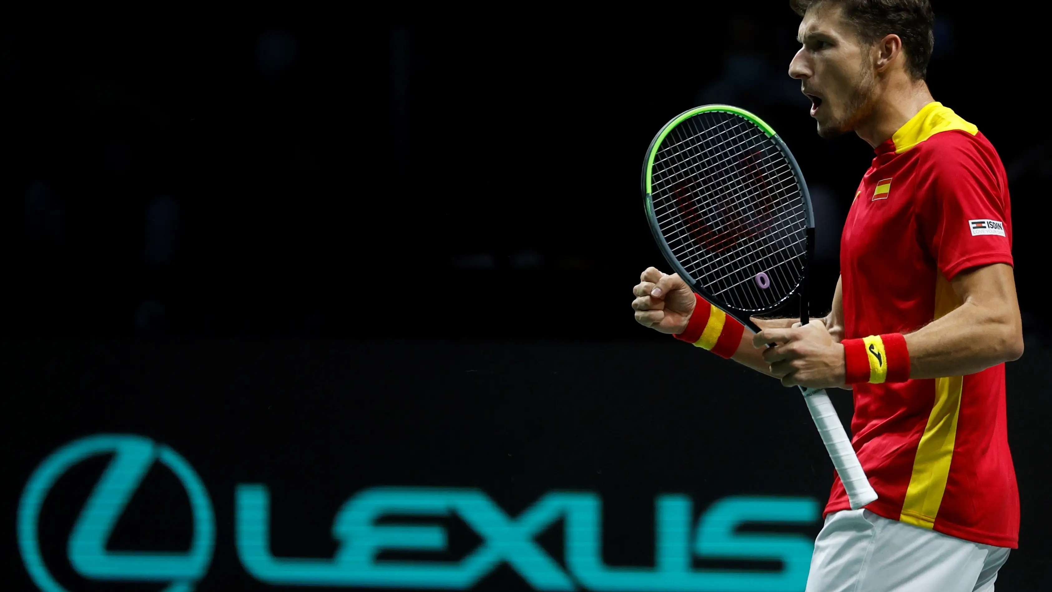 Pablo Carreño celebra un punto ante Emilio Gómez Pablo Carreño celebra un punto ante Emilio Gómez