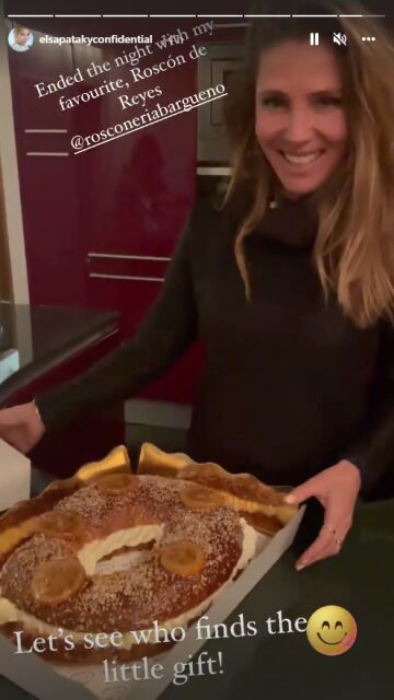 Elsa Pataky comiendo roscón de reyes