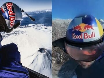 El vuelo nunca visto de Sebastián Álvarez: entra y sale del cráter del volcán Villarrica con su traje de wingsuit