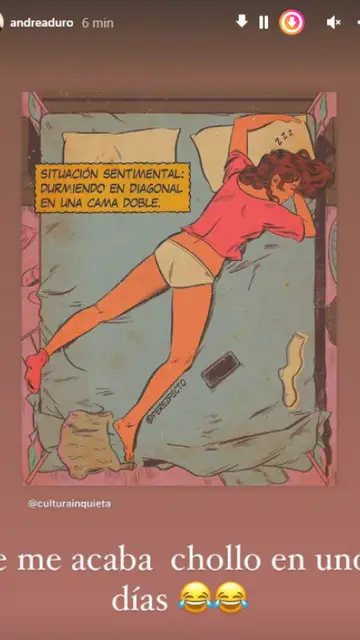 Andrea Duro en sus historias de Instagram Andrea Duro en sus historias de Instagram
