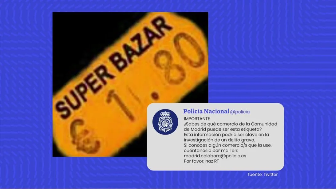 La Polic&iacute;a difunde la imagen de una etiqueta para intentar resolver un crimen