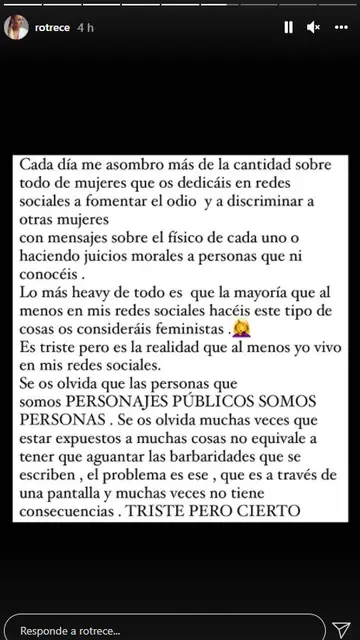 El mensaje de Rocío Flores tras las críticas recibidas El mensaje de Rocío Flores tras las críticas recibidas