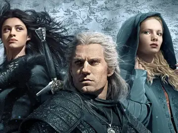 Anya Chalotra (Yennefer), Henry Cavill (Geralt de Rivia), Freya Allen (Ciri) er 'The Witcher' Anya Chalotra (Yennefer), Henry Cavill (Geralt de Rivia), Freya Allen (Ciri) er 'The Witcher'
