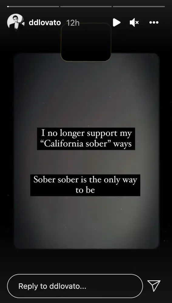 Demi Lovato dice que estar "sobria sobria" es la única manera de estar