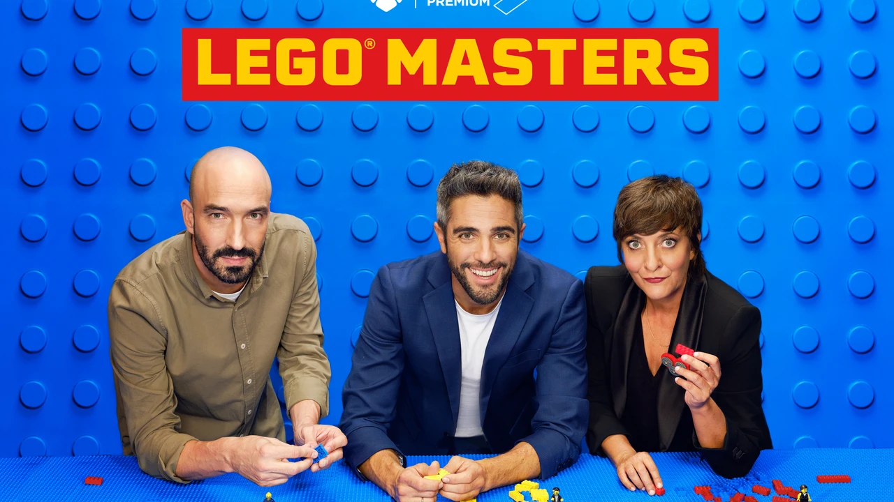 L’affiche officielle ‘LEGO Masters’, avec Roberto Leal et les juges du programme Antenna 3