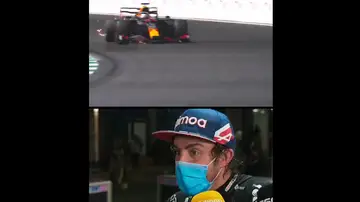 La inesperada y viral reacción de Alonso al accidente de Verstappen que la da la pole a Hamilton La inesperada y viral reacción de Alonso al accidente de Verstappen que la da la pole a Hamilton