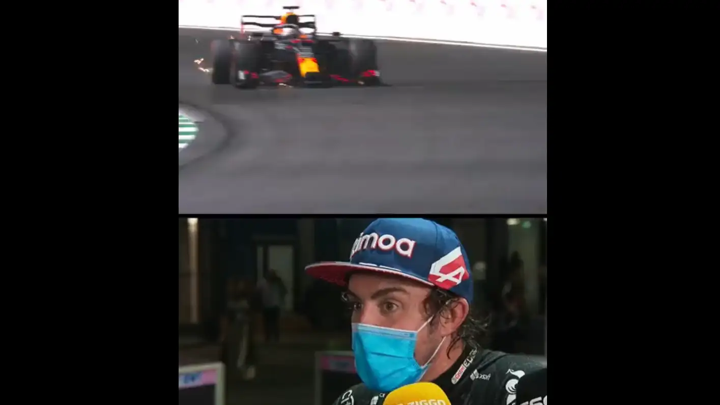 La inesperada y viral reacción de Alonso al accidente de Verstappen que la da la pole a Hamilton La inesperada y viral reacción de Alonso al accidente de Verstappen que la da la pole a Hamilton