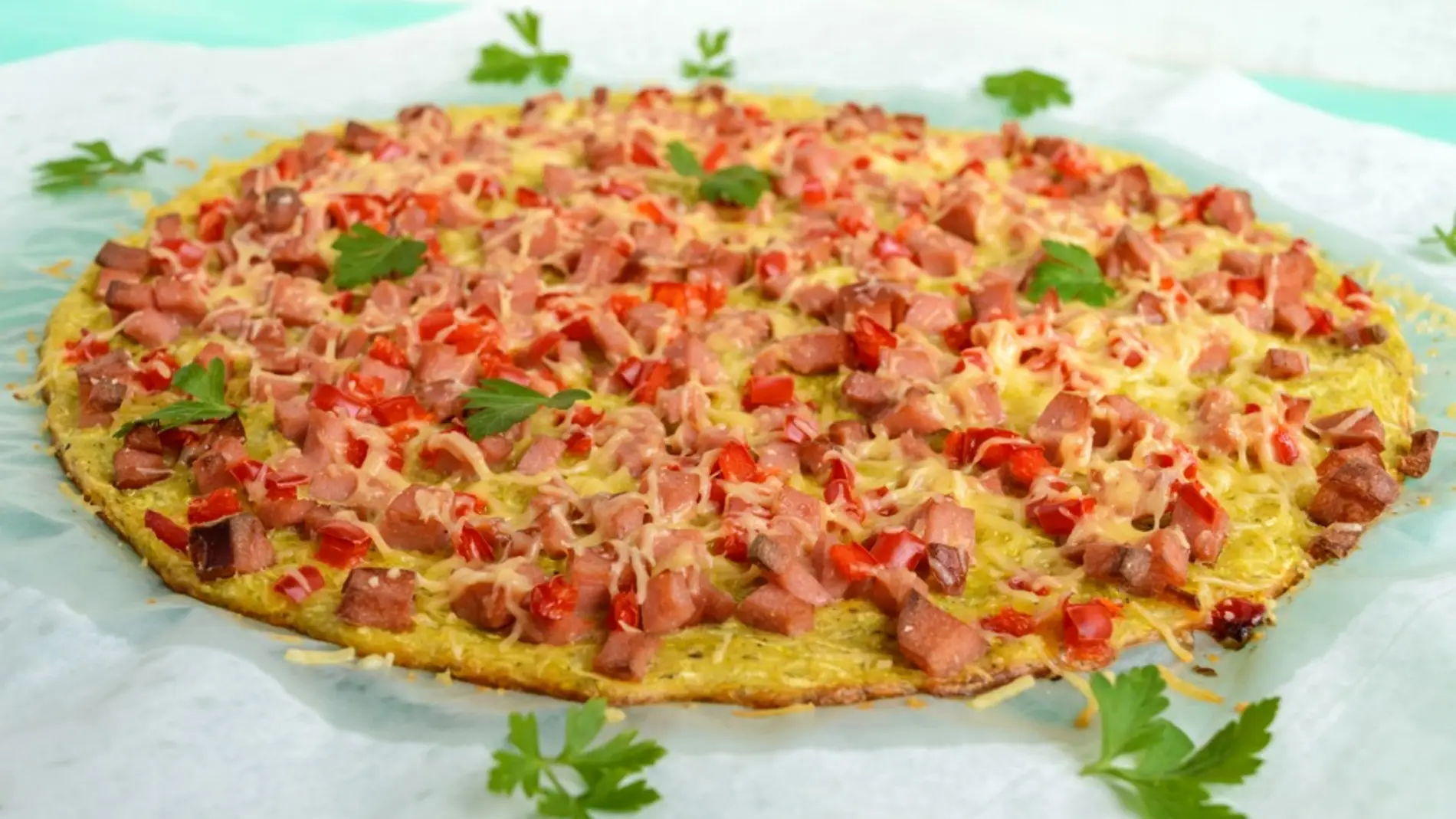Pizza con base de calabaza.