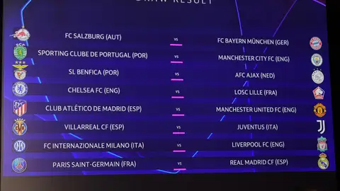 Cruces de octavos de final de la Champions League 2021-22 Cruces de octavos de final de la Champions League 2021-22
