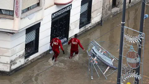Inundaciones en Tudela por la crecida del rio Ebro Inundaciones en Tudela por la crecida del rio Ebro