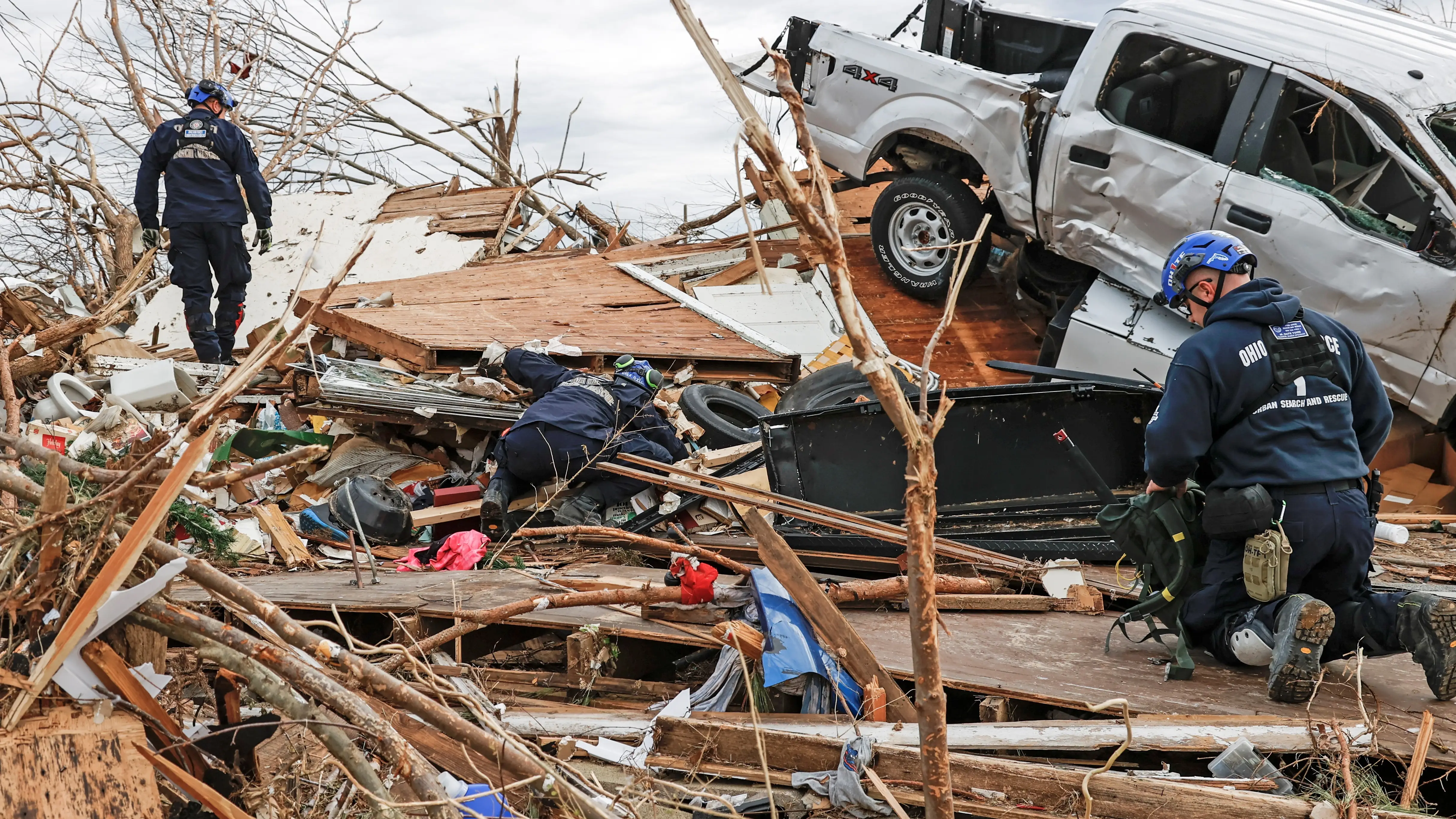 Destrozos en Dawson Springs, Kentucky, generados por un tornado