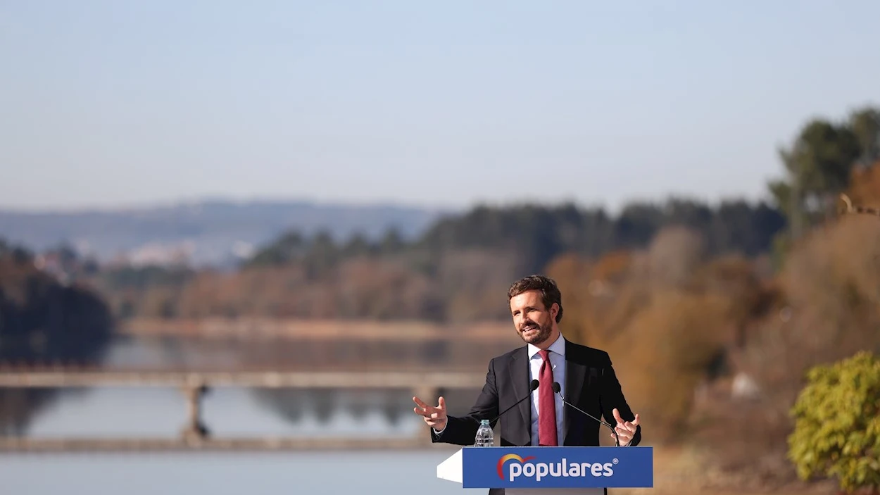Pablo Casado en el acto celebrado hoy en Galicia