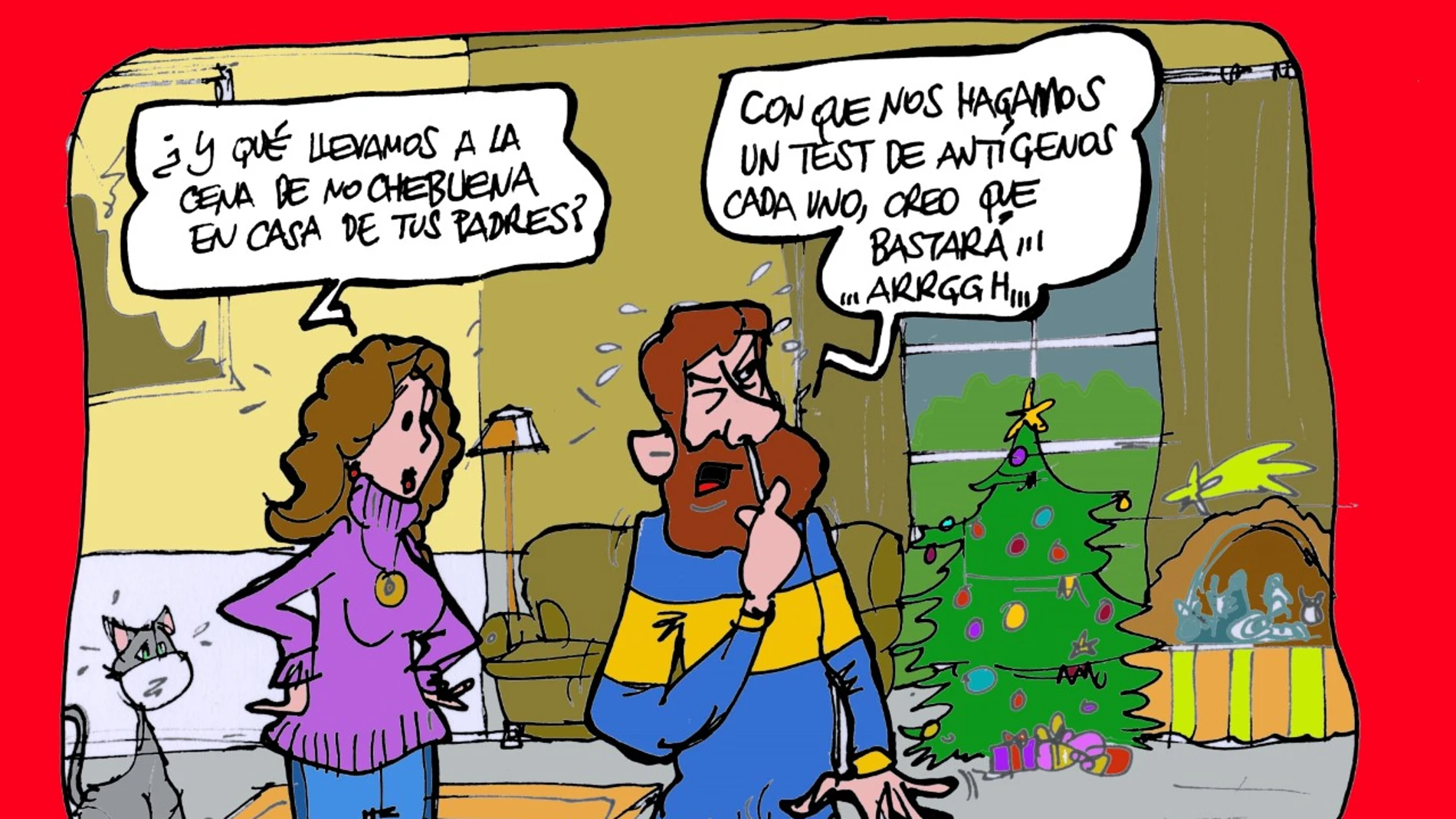 El furor de los test de antígenos antes de Navidad, en la viñeta gráfica de Alfredo Boto-Hervás