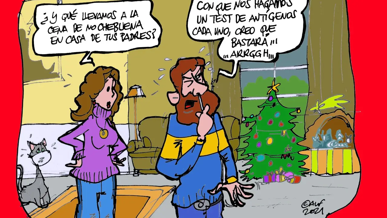 El furor de los test de antígenos antes de Navidad, en la viñeta gráfica de Alfredo Boto-Hervás El furor de los test de antígenos antes de Navidad, en la viñeta gráfica de Alfredo Boto-Hervás