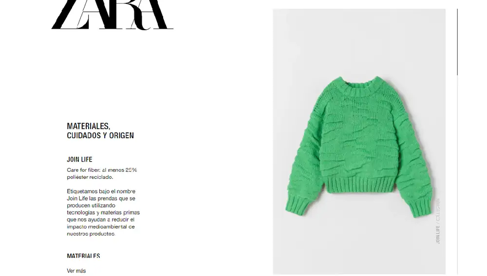 Jersey verde Zara Kids.