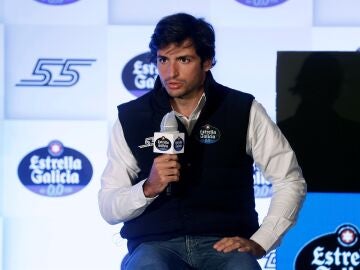 Carlos Sainz, durante un encuentro con los medios