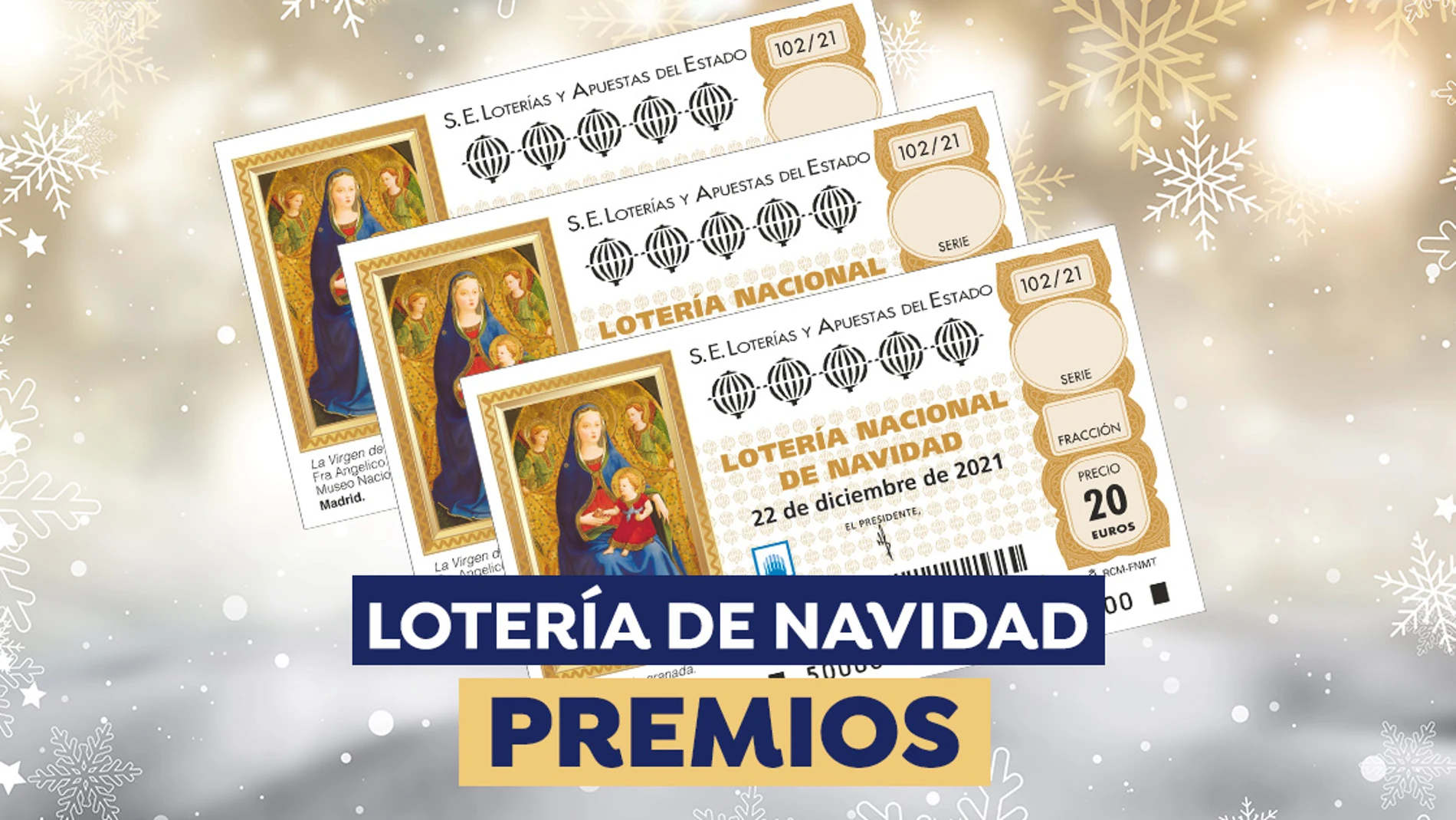 Lista de premios de la Lotería de Navidad 2021